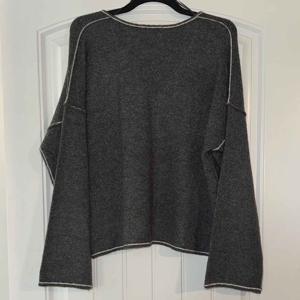 Vince Camuto Charcoal V-Neck Sweater - Picture 3 of 3
